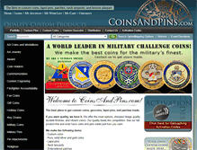 Tablet Screenshot of coinsandpins.com
